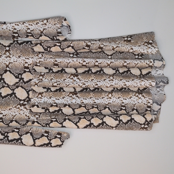 Anthropologie Maeve Juno Snakeskin Print Dress Brown White Tan Size XSmall - Picture 5 of 12